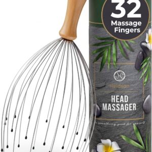 Premium Head Massage Spider 32 Fingers - FSC®100% - Head Massager - Head & Hair Massage - Scalp Massager - Head Scratcher - Wellness Gift